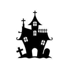 Haunted House Icon – Spooky Halloween Illustration