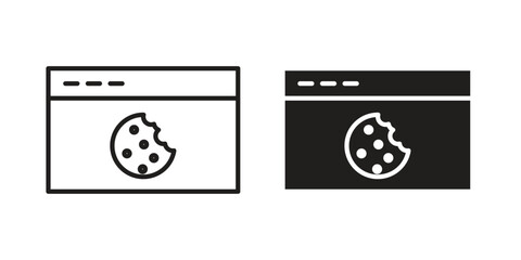 web Cookies icon art in black and white