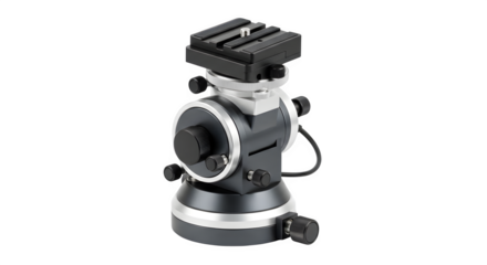 Compact telescope mount isolated on transparent background, designed for precise astronomical observations, offering smooth tracking and stable support for amateur astronomers