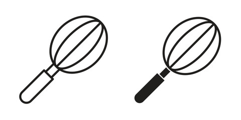 Whisk icon art in black and white