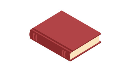 Isometric closed book icon on white background for education and library themes
