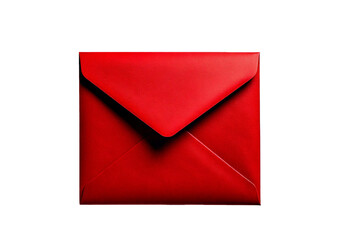 Red envelope with sleek design, perfect for invitations or special messages. isolated on a transparent or white background.