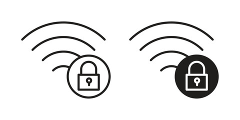 Wifi security icon art in black and white