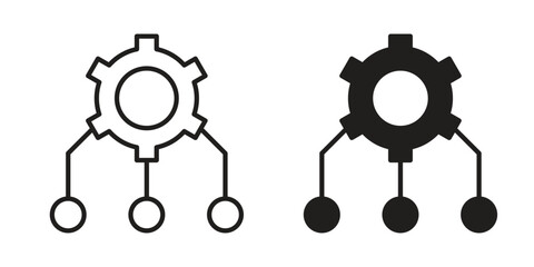 Workflow icon art in black and white