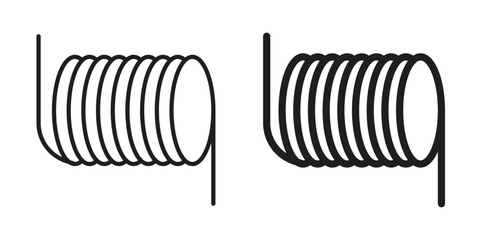 Wire coil icon art in black and white