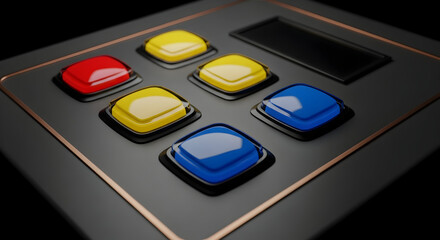 Retro Console Controls The Art of Nostalgia A Glimpse into Vintage Gaming Technology A Symphony of Colors Buttons and Futuristic Elegance