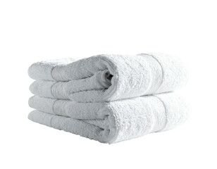 Stack of three plush, clean, white folded towels