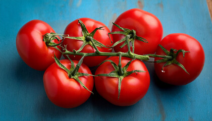 Bunch Of Red Tomatoes Are Sitting On A Table