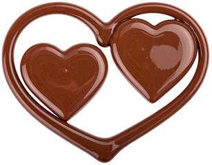 Obraz premium Two chocolate hearts nestled within a larger heart shape, on black backdrop