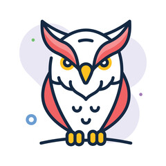 Haunted owl with glowing eyes, perfect for Halloween night themes