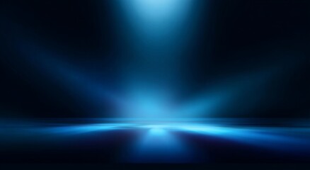 Abstract Blue Light Stage Background.