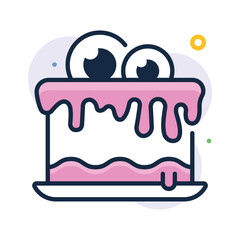 Creatively crafted premium flat outline icon of halloween cake