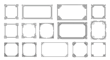 Collection of various decorative frame designs for creative projects