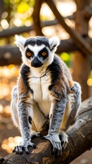 Obraz premium Lemur in zoo enclosure