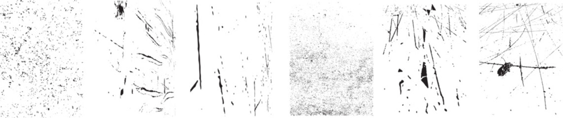 Grunge textures set. Collection of vector overlay, distress, textures .Simply Place texture over any Object to Create grunge,splattered ,dirty effect .
