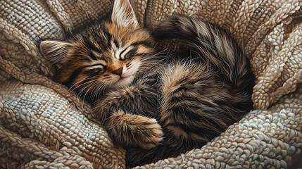 Kitten sleep on the couch