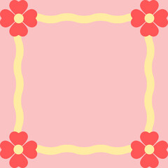 pink flower frame