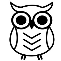 Simple flat vector illustration of an owl. Symbol of wisdom, night, and knowledge.