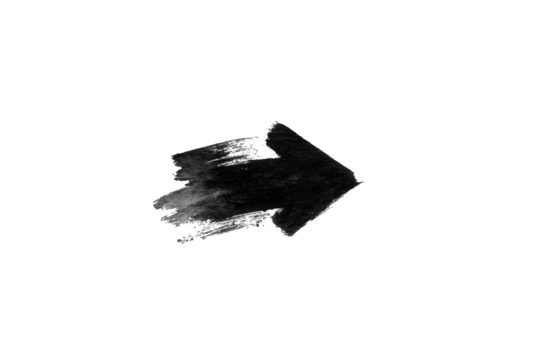 Grunge Silver Arrow on Transparent Background