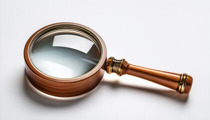 Classic Magnifying Glass With Wooden Handle Revealing Detailed Close Up Views For Research And Discovery Investigations Transparent Background