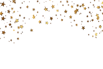 Gold Star Confetti Falling On Black Background