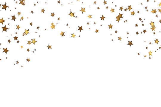 Gold Star Confetti Falling On Black Background