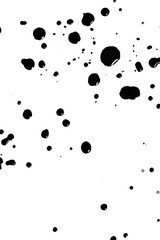Abstract grunge black and white distressed texture splatter splash paint ink spots transparent overlay background