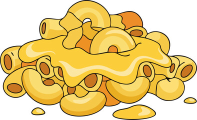 Macaroni Cheese Vector on Transparent Background – Cheesy Pasta Cartoon Illustration Isolated