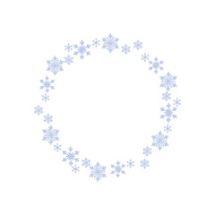 Circular snowflake frame for winter design