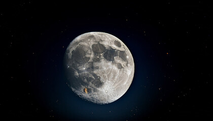 A Detailed Moon With Visible Craters Against A Dark Night Sky Glowing Softly
