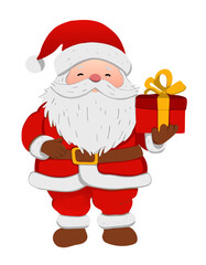 santa claus with gift box