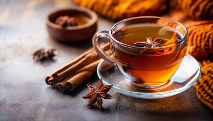 Hot Spiced Tea With Cinnamon And Star Anise Warm Beverage For Cozy Autumn Evenings