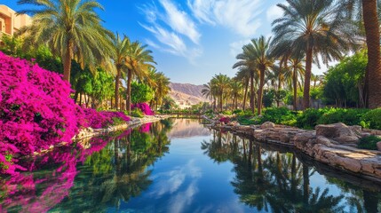 A lush Arabian oasis 
