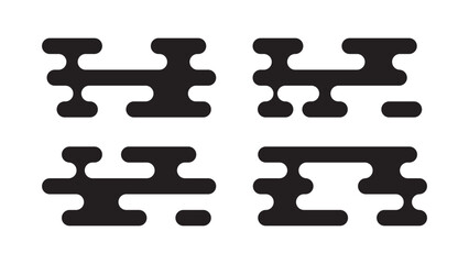 Set of traditional Asian-style clouds