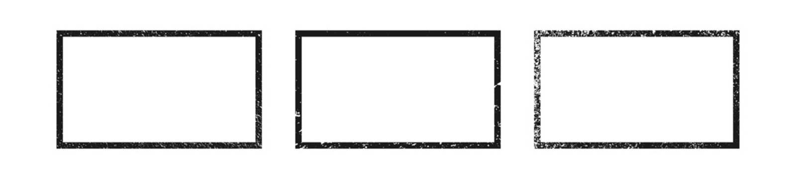 Set of grunge borders in rectangle form
