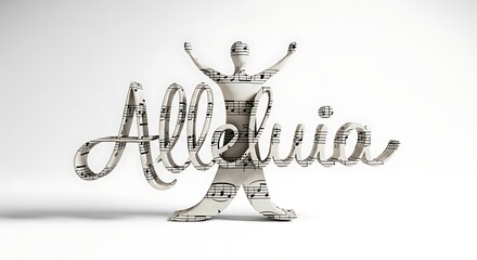 Alleluia Figure with Sheet Music Texture