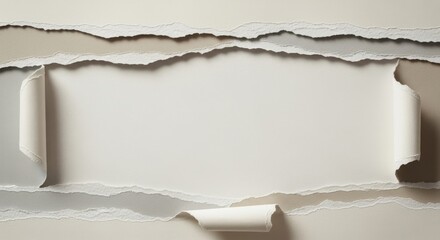 Torn Paper Edges Revealing a Blank Canvas for Creative Designs