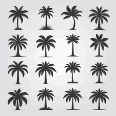 Vector silhouette palm tree illustrations scalable graphic elements for tropical designs and summer themes silhouette