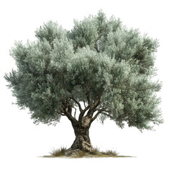 Realistic ancient olive tree with silvery-green foliage full of detail