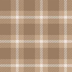 Beige seamless plaid tartan pattern, colorful natural fabric swatch, textile, geometric background