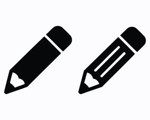Simple Black and White Graphic Featuring Two Pencil Icons Ideal for Websites Graphic Design Education and Writing Related Projects