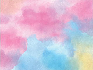 Pastel Pink and Blue Watercolor Vector Background