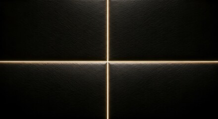 Fototapeta premium Minimalist abstract background with a glowing cross of light intersecting on a dark textured surface.