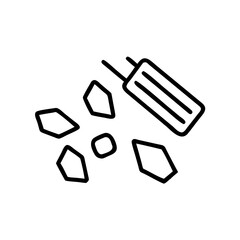 Simple line drawing of space debris and fragmented objects  
