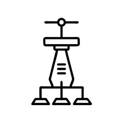 Space elevator concept design in minimal line art style  