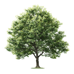 Realistic linden tree with lush green canopy isolated photorealistic nature element