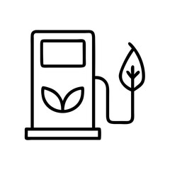 Biofuel pump illustration with leaf symbol for eco-friendly energy  