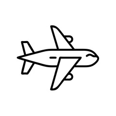 Electric airplane illustration in minimal line art style  