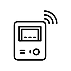 Digital smart meter showing wireless connectivity icon  