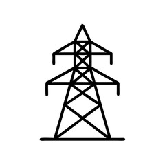 Energy transmission tower illustration in minimalistic style  